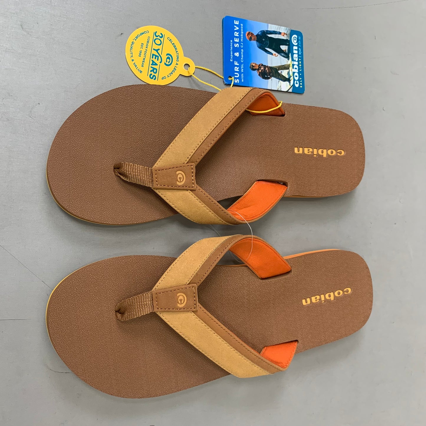 COBIAN Foamie Full Arch Support Sandals Men's Sz 11, 44 Eu Brown FAO25-200-11