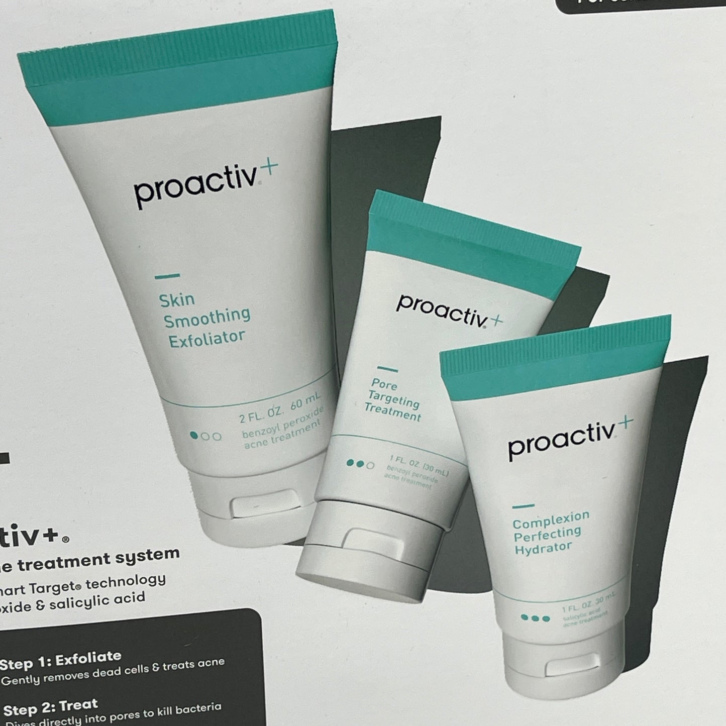 ZA@ PROACTIV (6 PACK) 3-Step Skin Exfoliator, Pore Treatment, Hydrator EXP 10/23 C