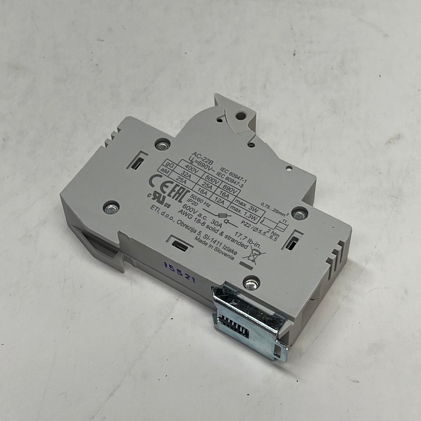 ETI (6 PACK) Modular Fuse Holder Efd 10  32A, 1p, 600V Max Voltage 002540|001
