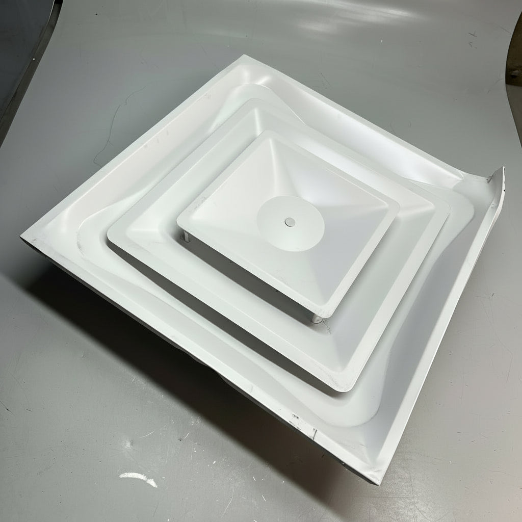 ZA@ ZORO SELECT Steel Square 2 Cone Diffuser 6" White 4MJU2 (As-Is) Dented