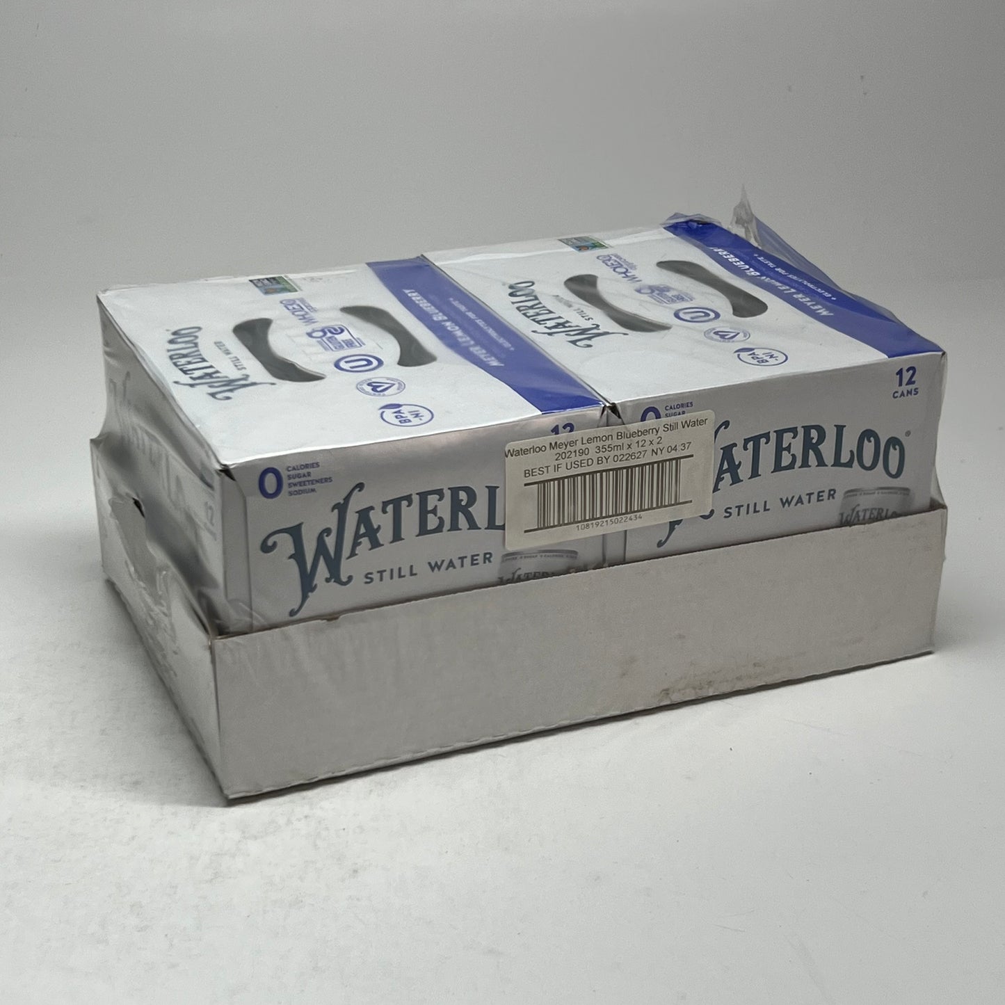 ZA@ WATERLOO (24 PACK) Meyer Lemon Blueberry Still Water 12 fl oz. BB 02/27