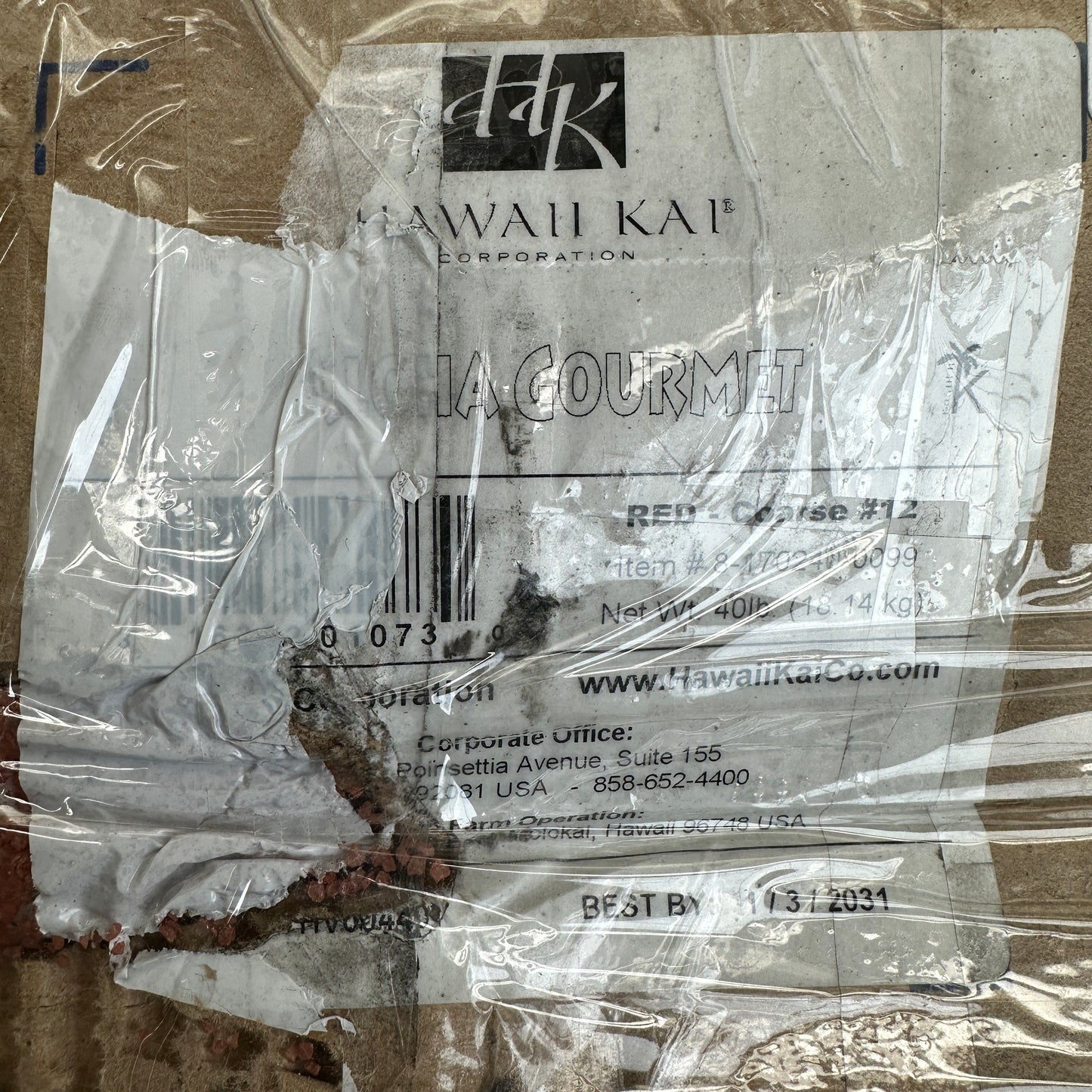 HAWAII KAI Aloha Gourmet Spa & Beauty Sea Salt Red Coarse #12 40LB BB 1/31