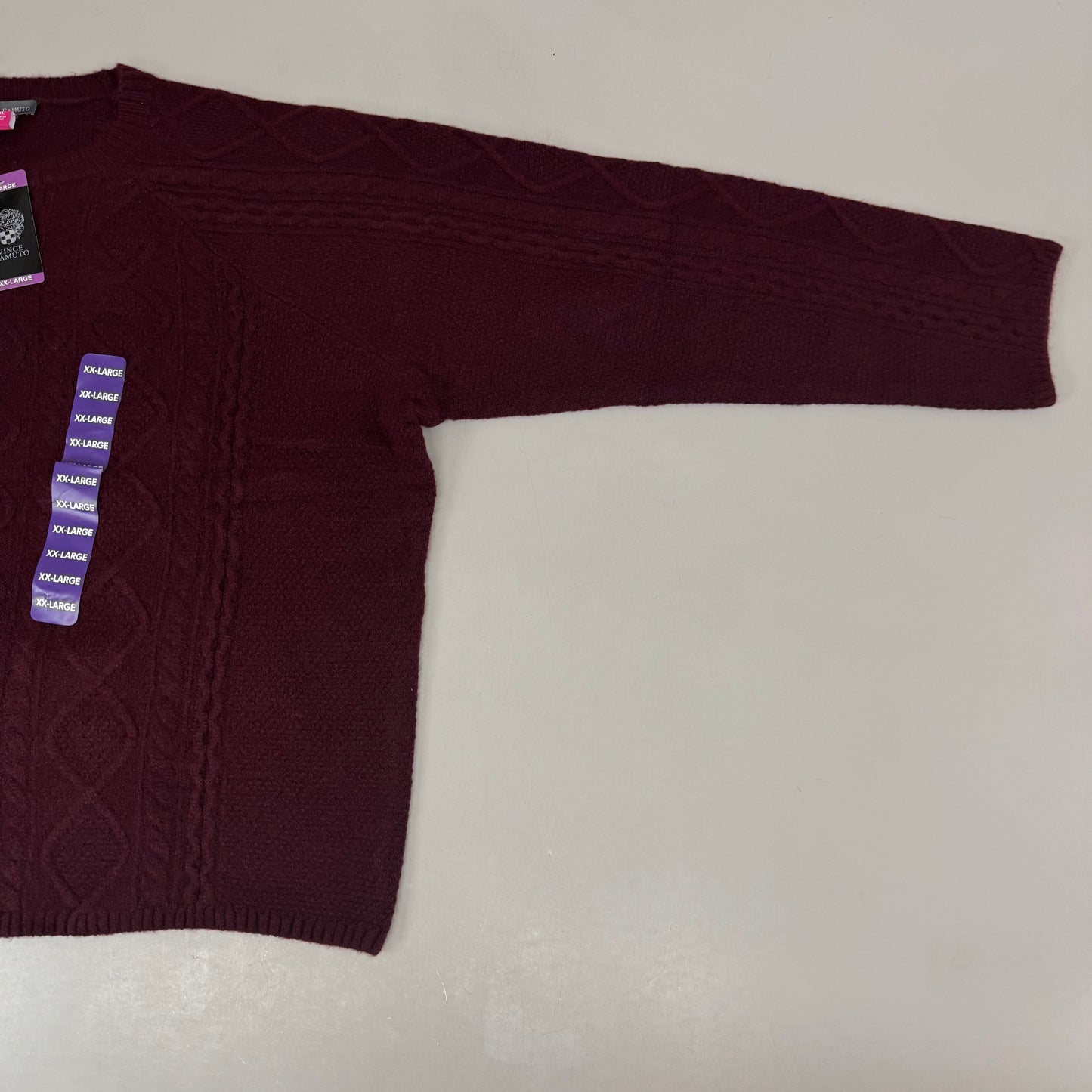 VINCE CAMUTO Cable Knit Sweater Women's Sz-XXL Wine SC2895