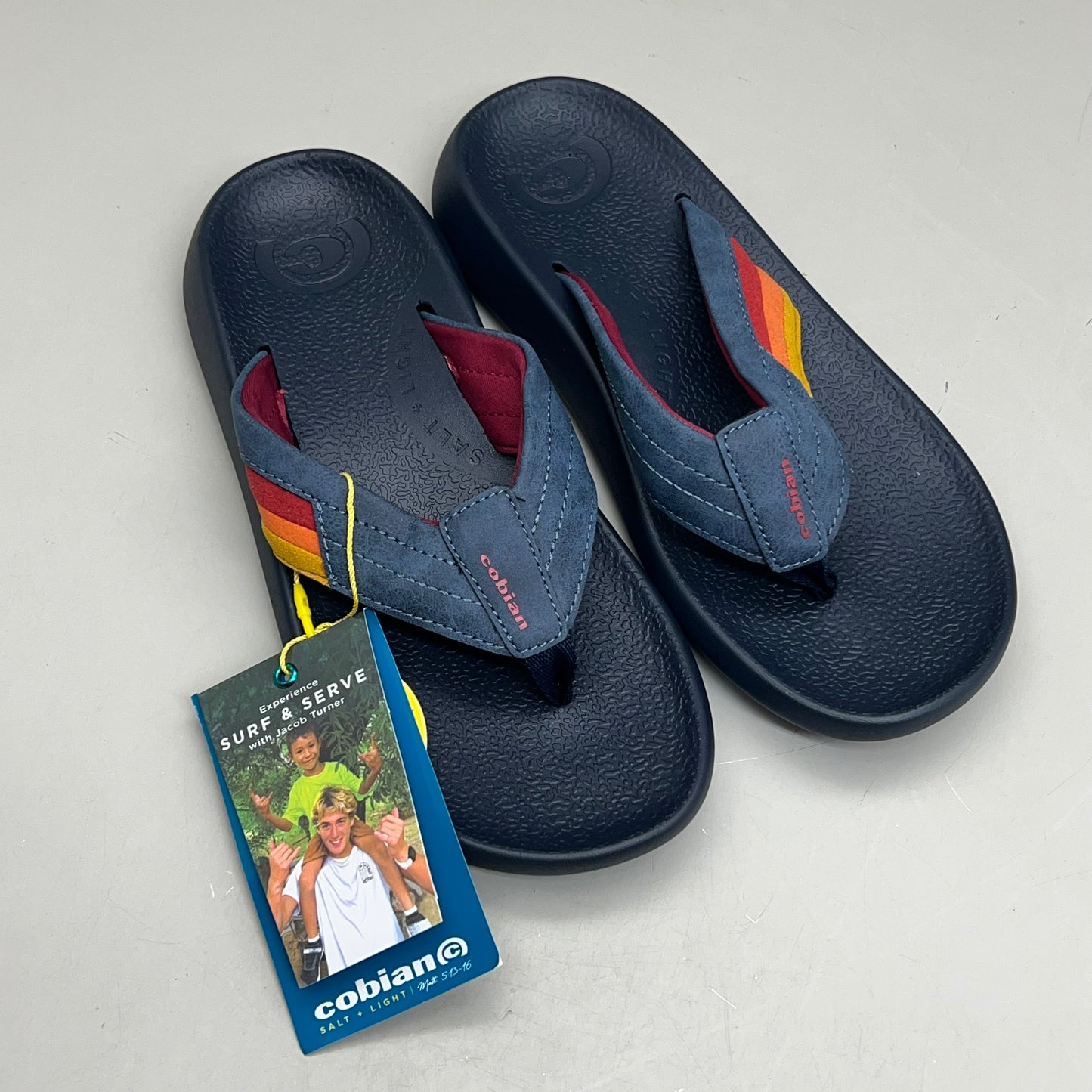 COBIAN Kandui Synthetic Leather Strap Sandals Men's Sz 13, EU 46 Navy KAN25-410-13