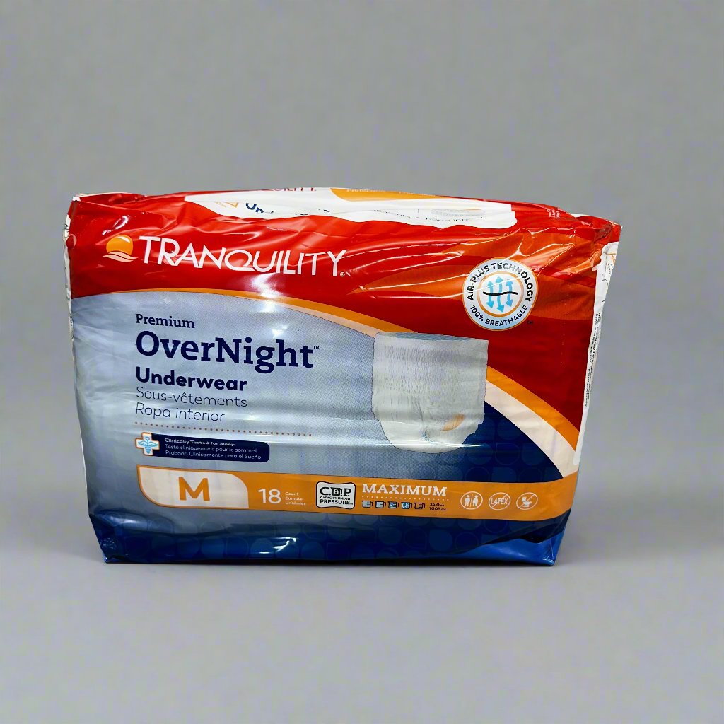 TRANQUILITY Premium Overnight Adult Underwear Diaper (18 Count) Size Medium