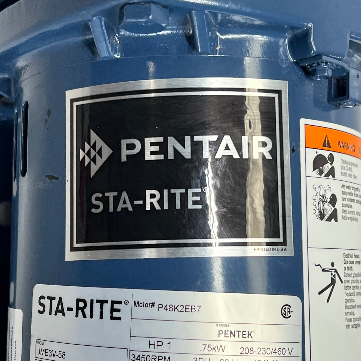 STA-RITE J Series Medium Head Centrifugal Pump 1 HP, 208-230/460V JME3V-58