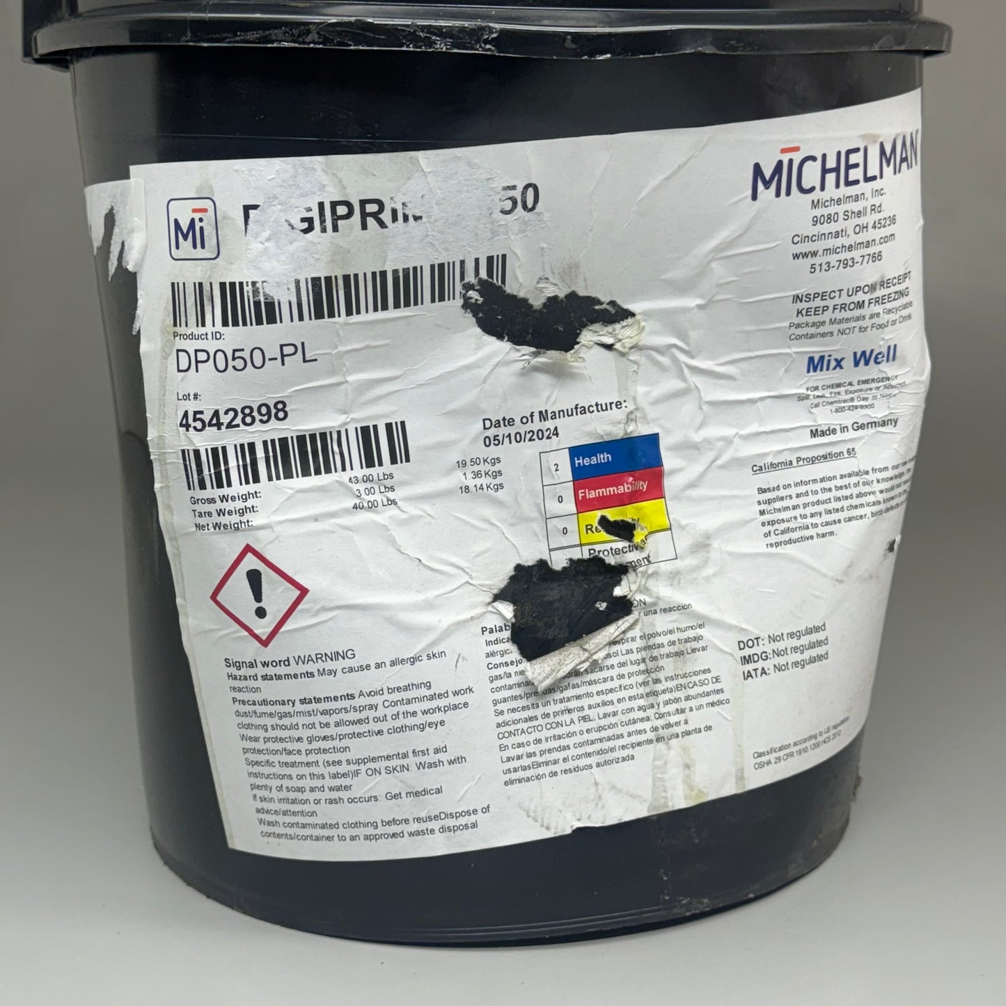 ZA@ MICHELMAN Digiprime 050 DP050-PL 5 Gallons Industrial Coating (Damaged Packaging)