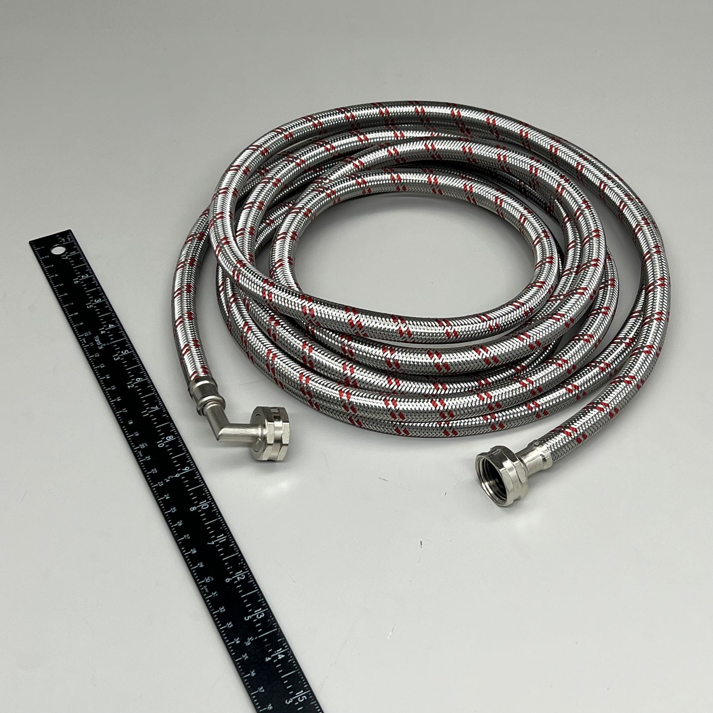 HIPPOHOSE Stainless Steel Braided Washer Machine Hose Single Sides 90 Degree Elbow Fits all Models 16ft X0037DH64B