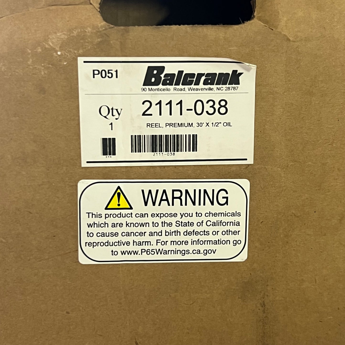 BALCRANK Hose Reel Premium Sz 30" x 1/2" Black 2111-038 (New Other, Minor Cosmetic Damage)
