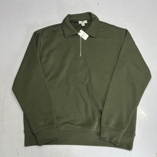 RW & CO Long-sleeve Quarter-zip Polo Sweater Men's Sz S Forest Green 492388