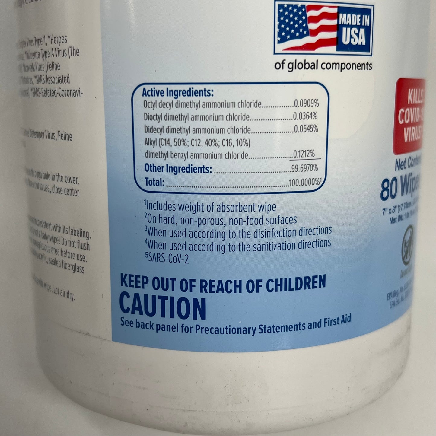 SONO (6 PACK, 80 Wipes Each) Disinfecting Wipes For Plastic & Rubber Surfaces