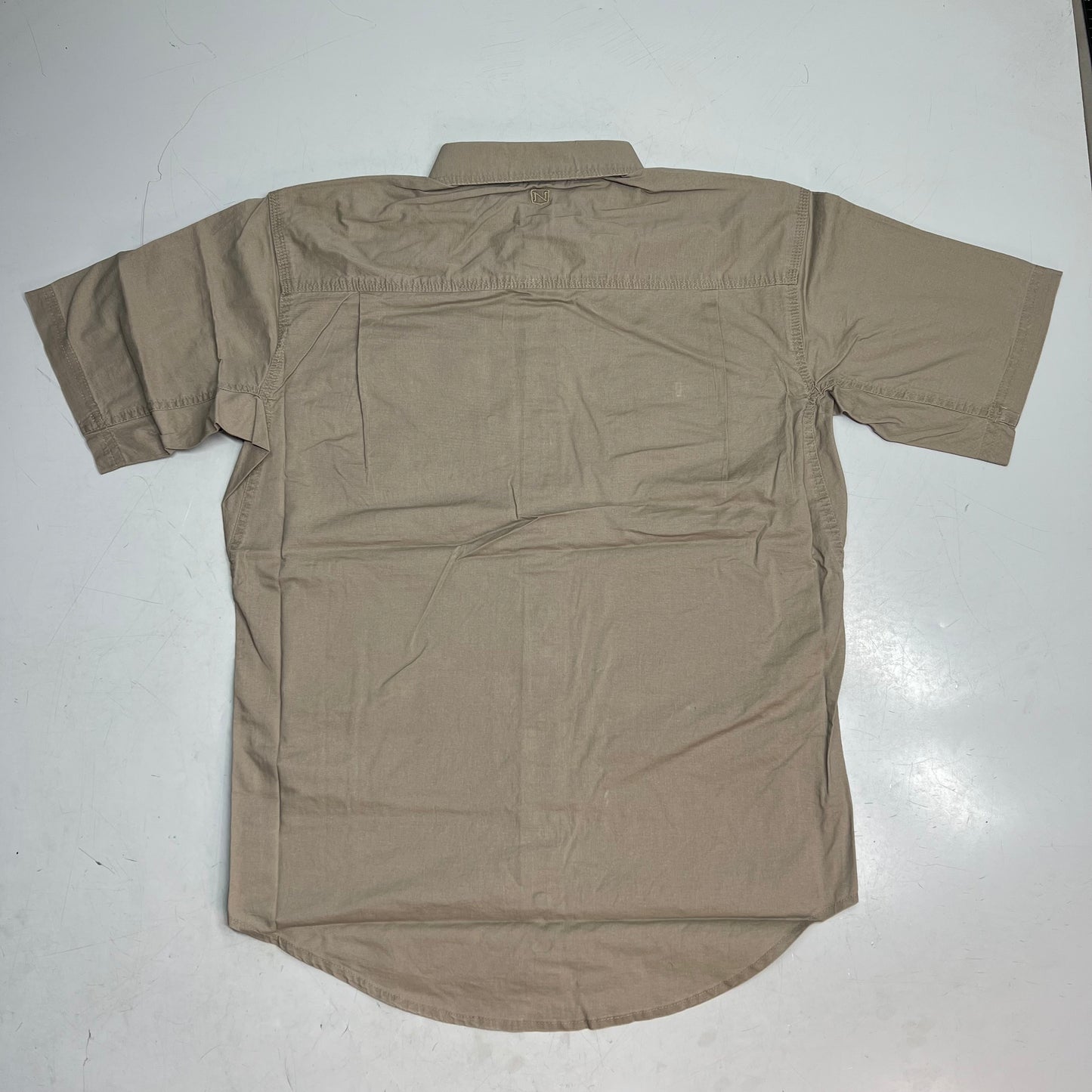 NOBLE OUTFITTERS Short Sleeve Weathered Work Shirt Men's Sz XL-R Khaki 12005