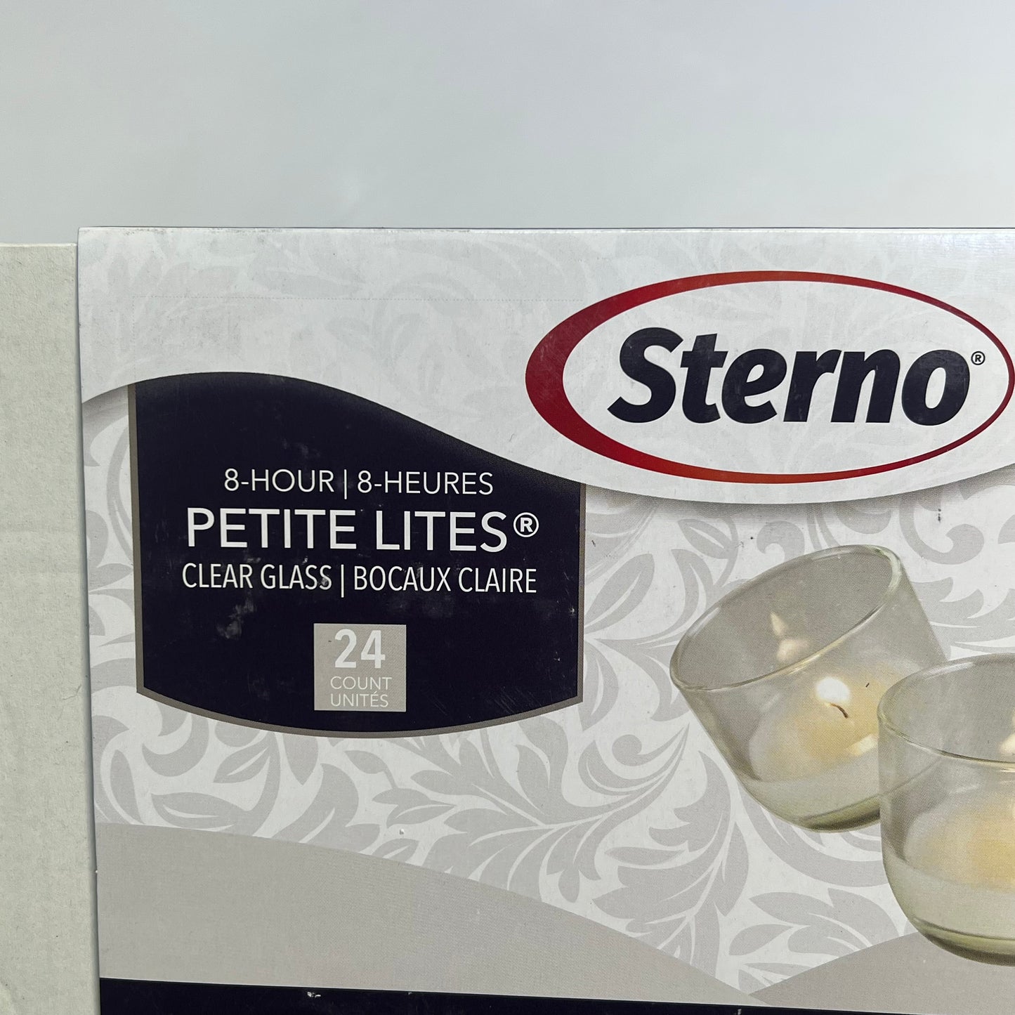 STERNO (24 PACK) Petite Lites Glass Candles 8 Hours  Clear/White 40114