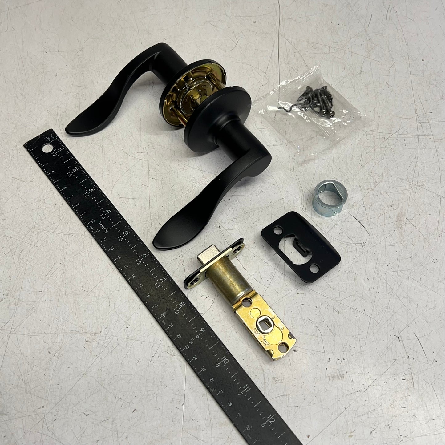 KWIKSET Safe Lock Layton Passage Lever Adjust Backset Matte Black 9SL10000-121