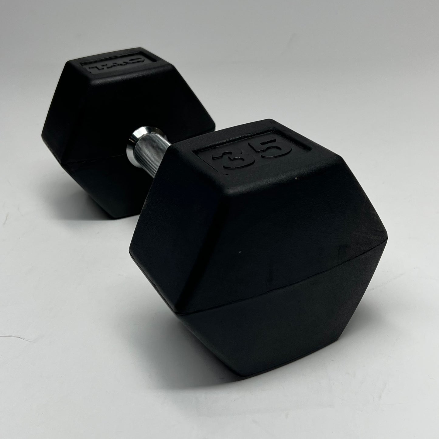 ZA@ TAG Metal & Rubber Dumbbells 35lbs Black/Chrome 1908