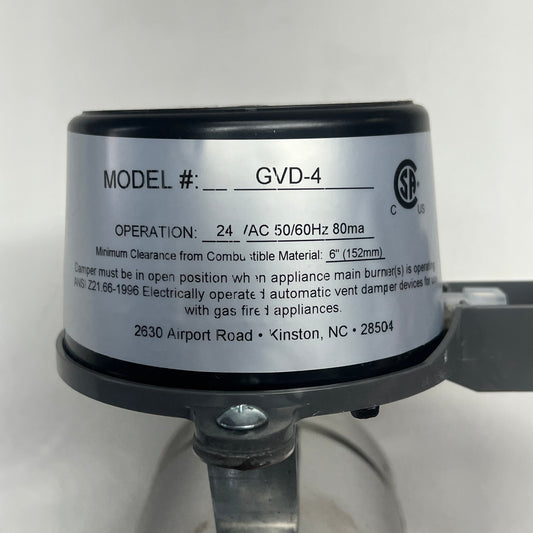 FIELD CONTROLS Automatic Gvd Vent Damper Dual Safety Switch W/o Harness 4" GVD-4