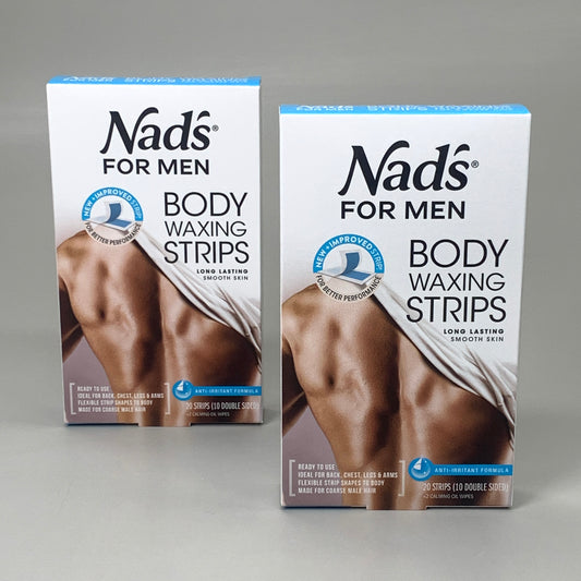NADS 2 PK Mens Body Wax Strips for Course Male Hair 3494EN06