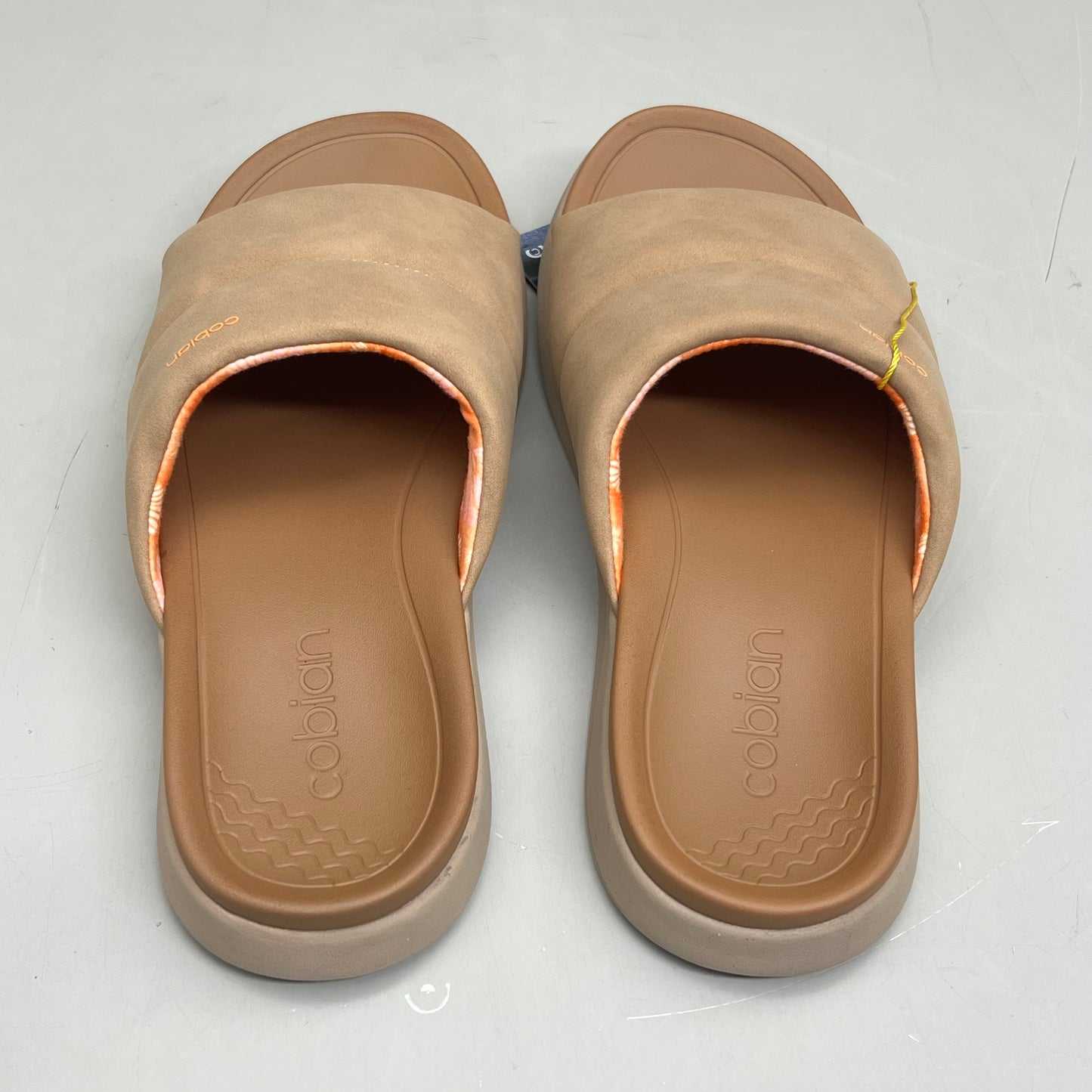 COBIAN Tolula Slide Enhanced Cushion Suede Strap Women's Sz 6 Tan TOL24-230-06