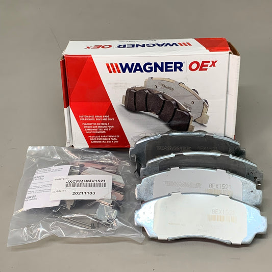 WAGNER OEx Premium Ceramic Disc Brake Pad Set 6" x 2" Grey OEX1521