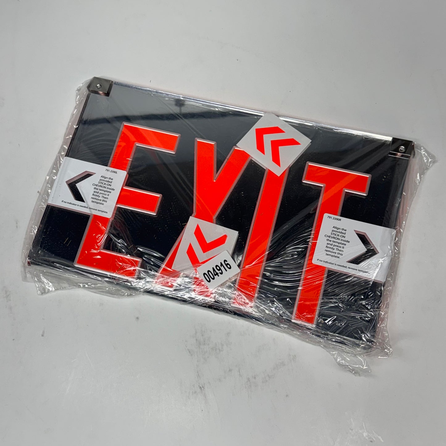 EMERGI-LITE Double-Face Red LED Exit Sign, Angular Trim, Universal Arrows LXN2NRMUA-A-D