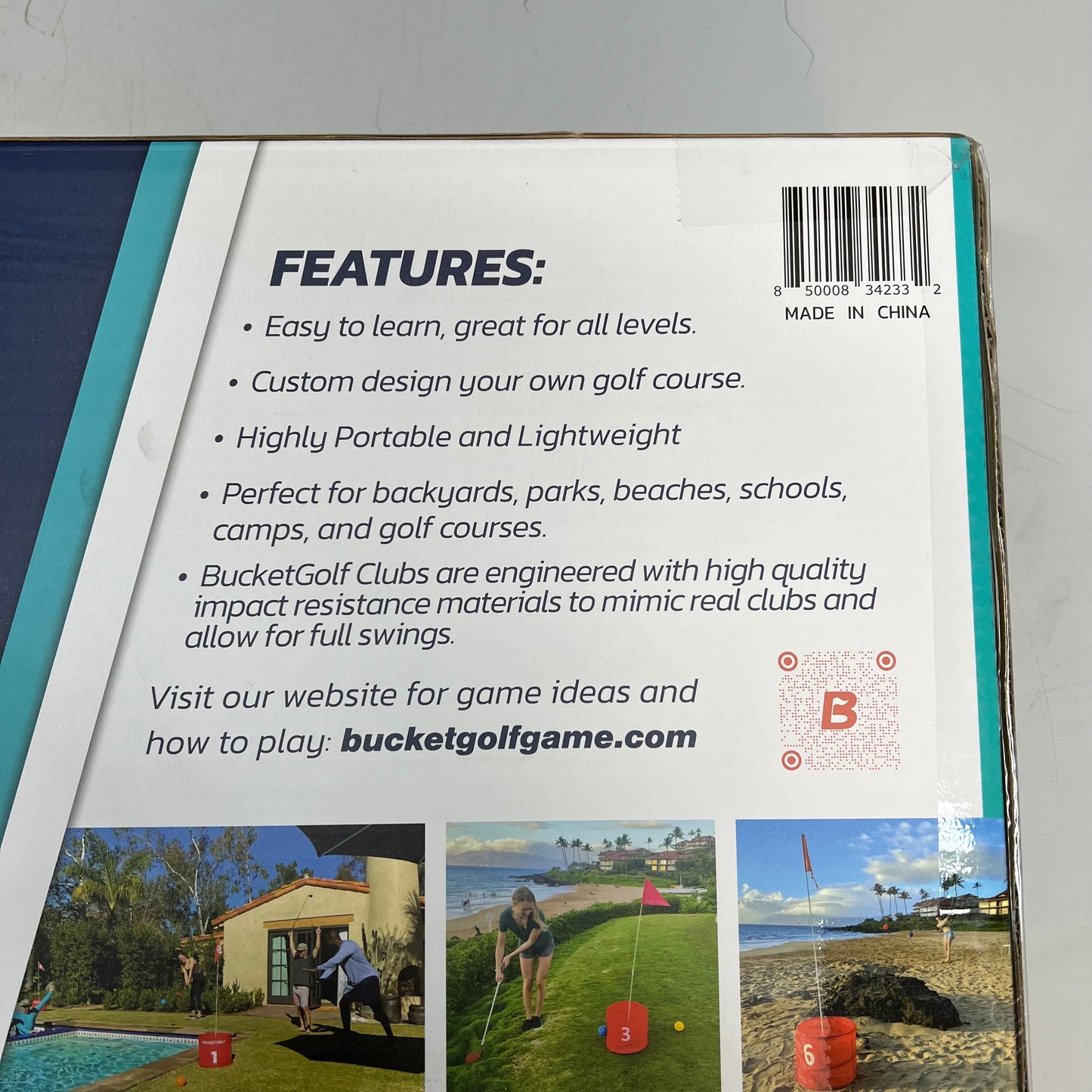 BUCKETGOLF Ultimate Backyard Golf Game Set 6 Hole 2 Club Bundle 2332