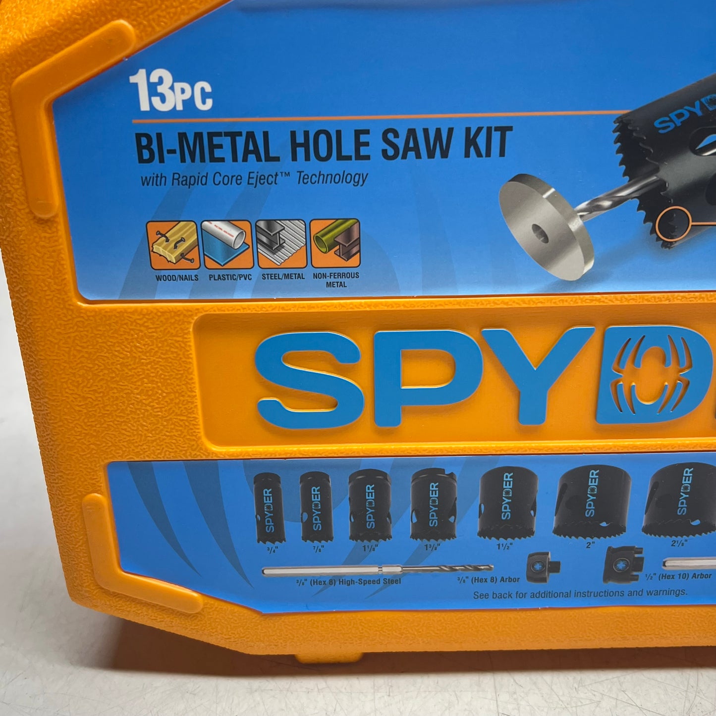 SPYDER Bi-metal Hole Saw Kit Rapid Core Eject Cut Up to 5x Faster 13 Pc 600887