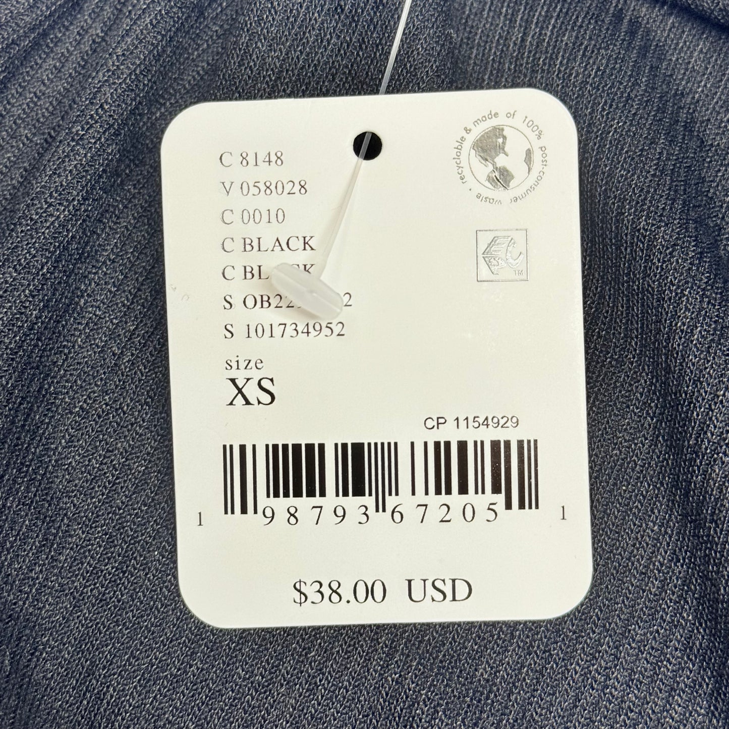 FREE PEOPLE Close To Home Layering Top With Ribbed Texture Sz Xs-Black 101734952