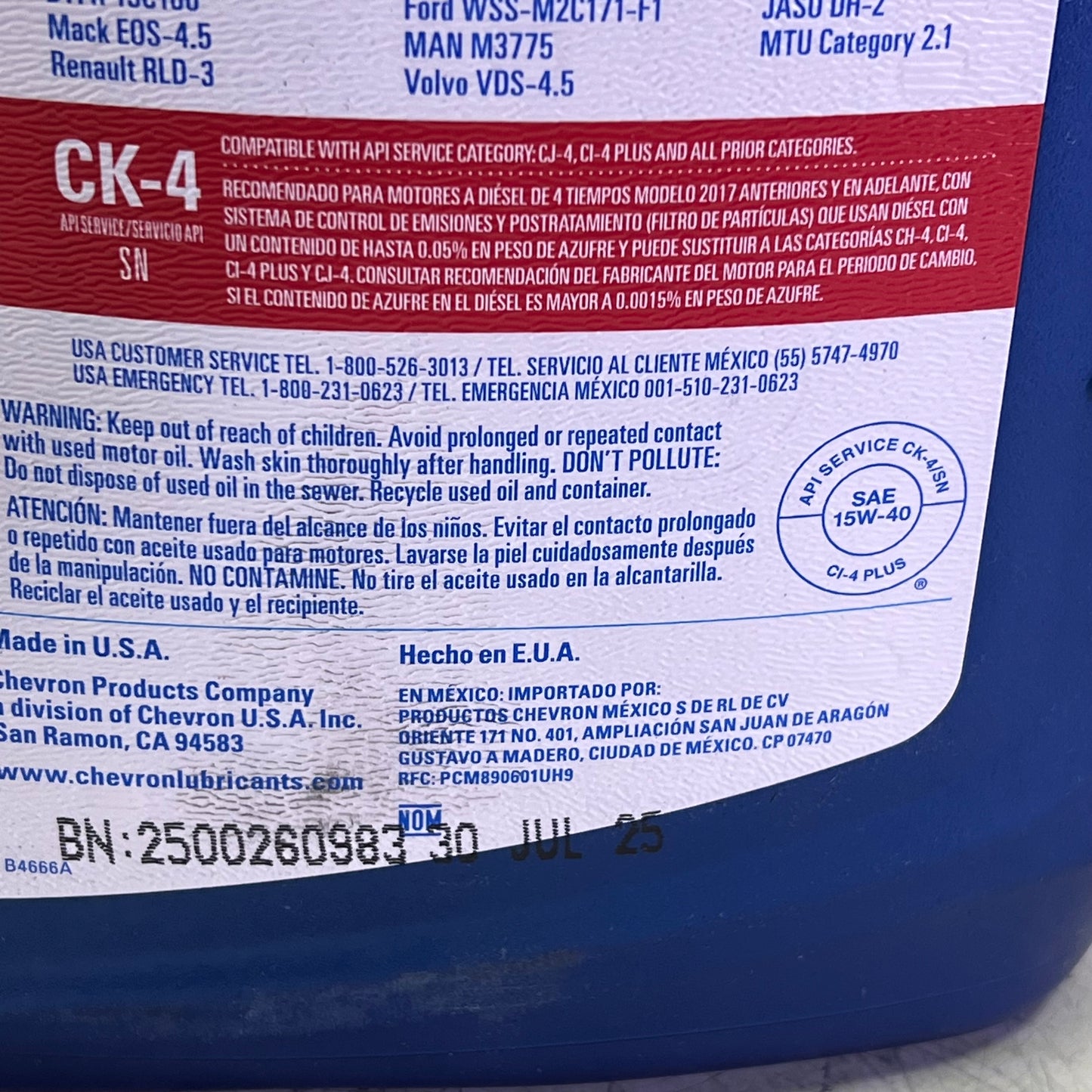 ZA@ DELCO 400 XLE SB Synthetic Blend SAE 15W-40 Heavy-Duty Diesel Motor Oil 1 Gal