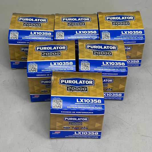 PUROLATOR (6 PACK) Maximum Protection Oil Filter 20000 Miles LX10358