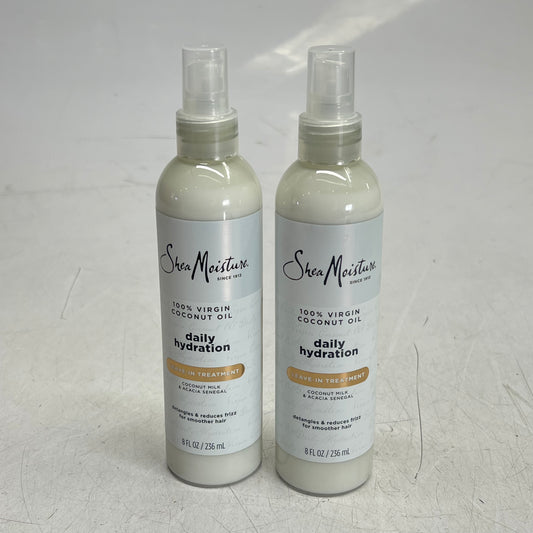 SHEA MOISTURE (2 PACK) Daily Hydration Leave-in Treatment Spray 8 Fl Oz White
