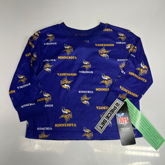 OUTERSTUFF NFL Minnesota Vikings Long Sleeve Pajama Set Kids Sz 2T Purple