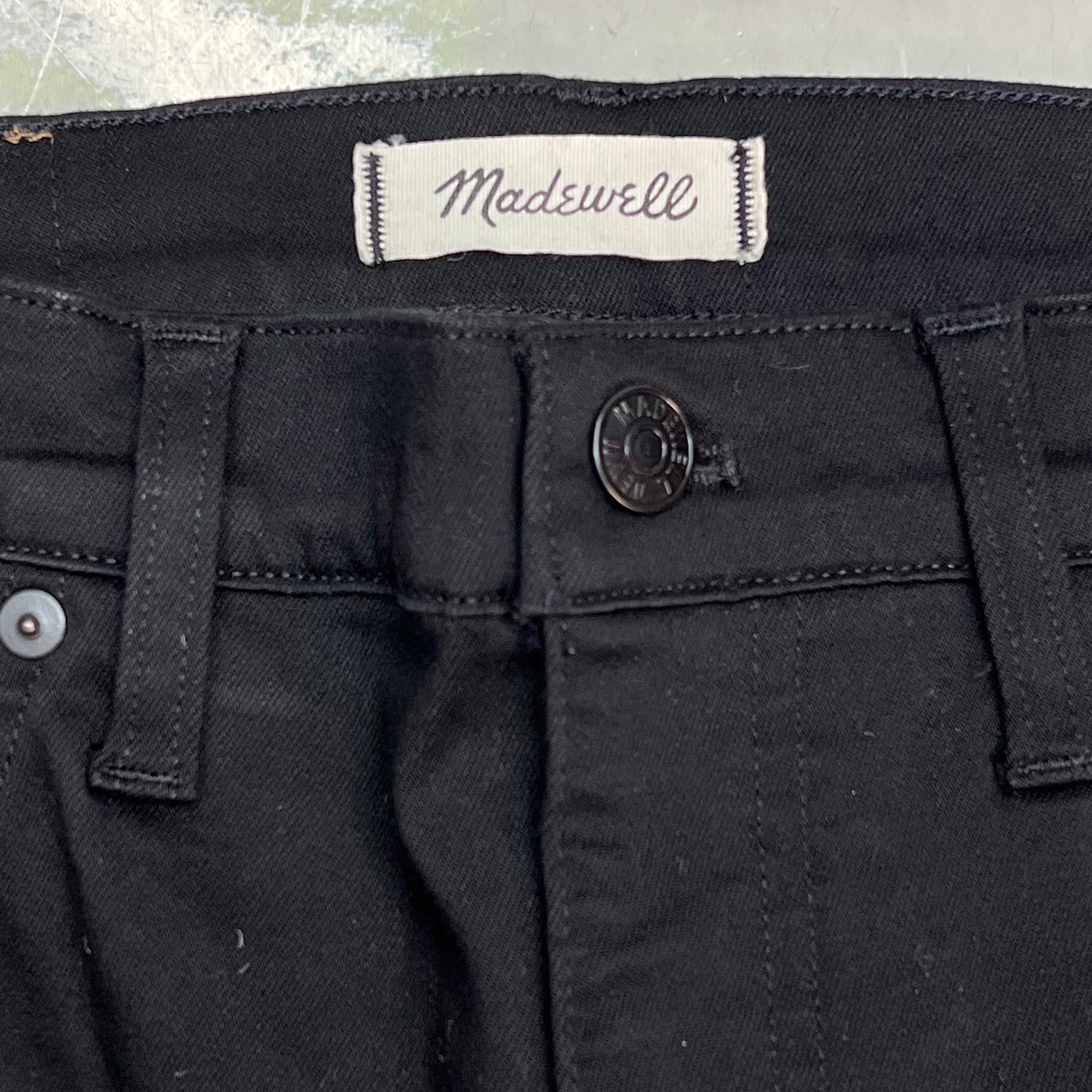 MADEWELL 10" High Rise Stretchy Ankle Skinny Jeans Women's Sz 28 Black NS969