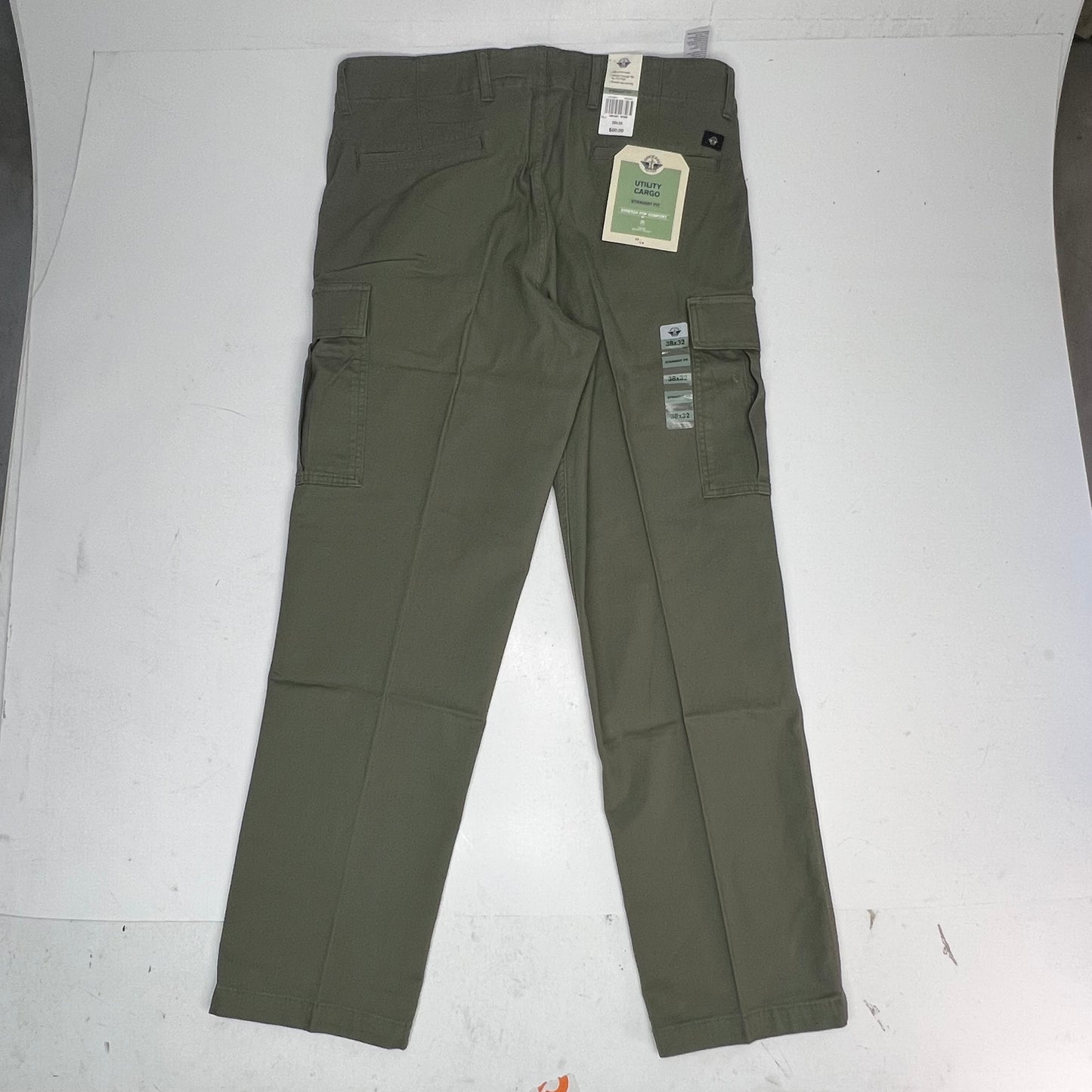 DOCKERS Utility Cargo Straight Fit Comfort Stretch Pant Men's Sz 38x32 G|reen