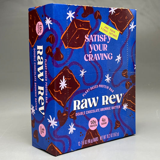 RAW REV (12 Count) Plant Based Double Chocolate Brownie Batter