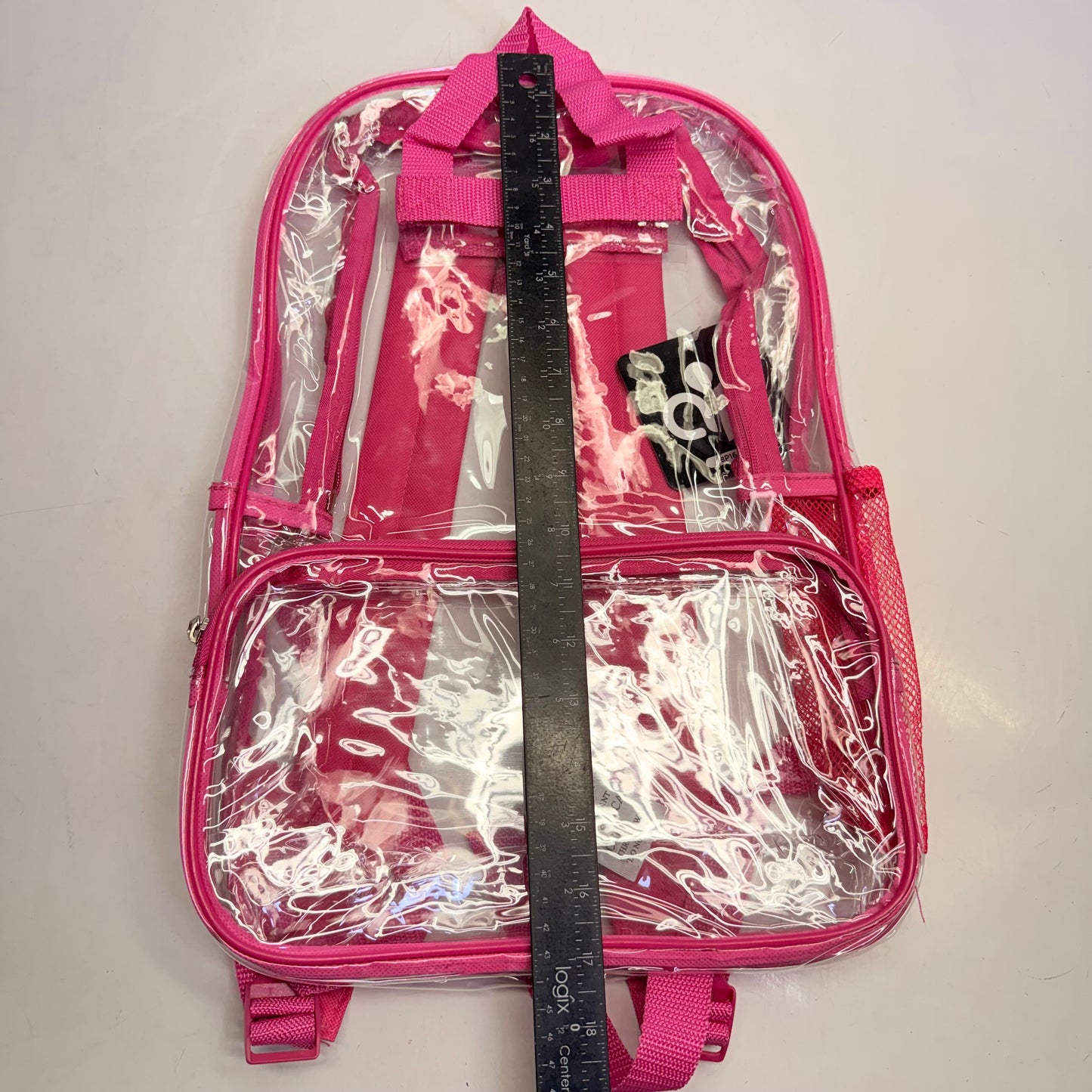 BWAP 17" Clear Plastic Backpack 17" x 12" x 6" Color Pink BP1643