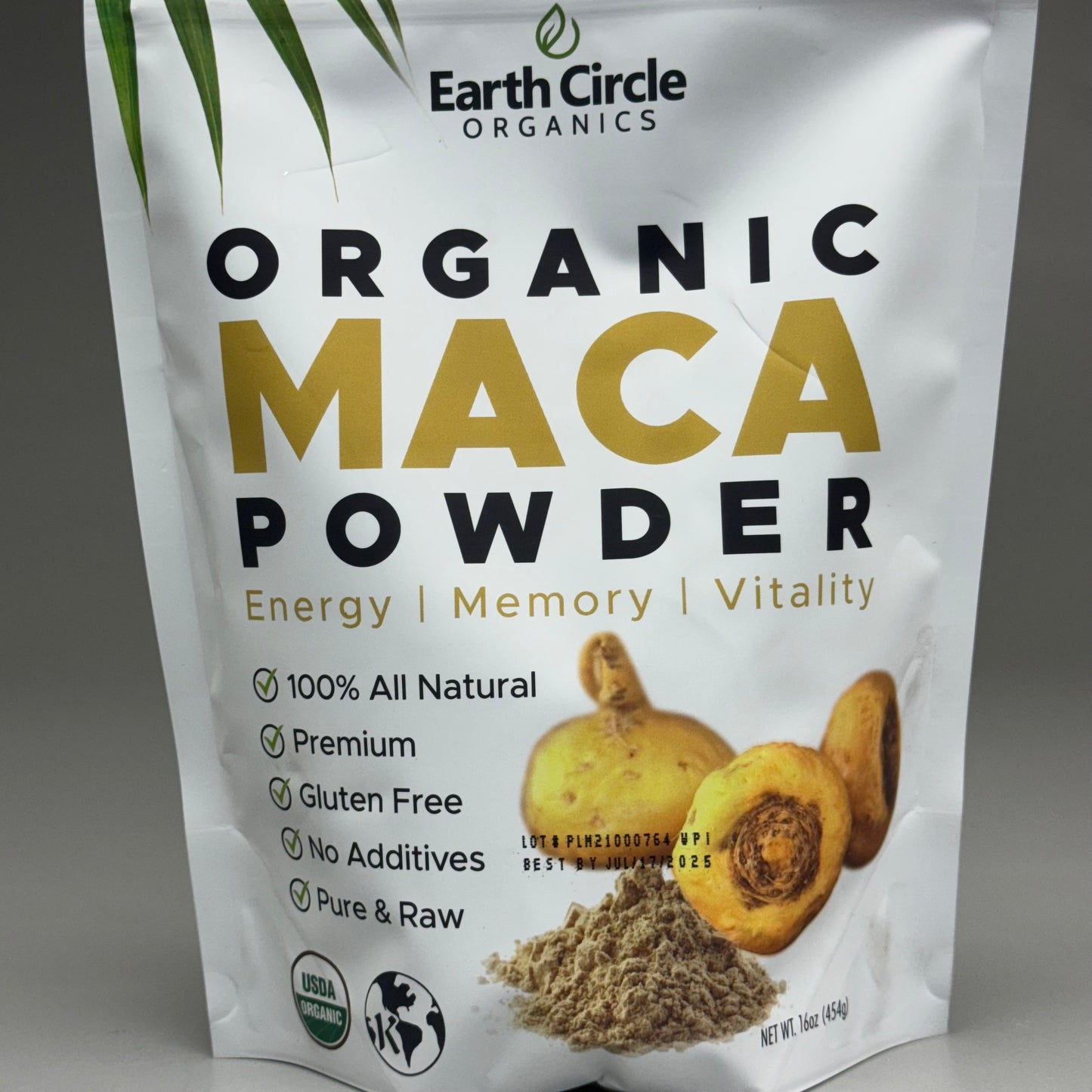 EARTH CIRCLE Organic Maca Powder 16 OZ (454g) BB 07/17/25