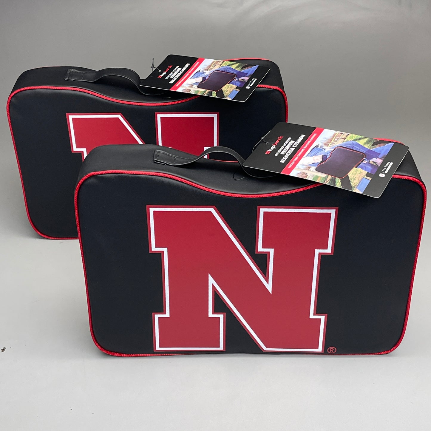 NEBRASKA Cornhuskers (2 PACK) Premium Thick Seat/Bleacher Cushion (Officially Licensed by LOGOBRANDS) 182–71P