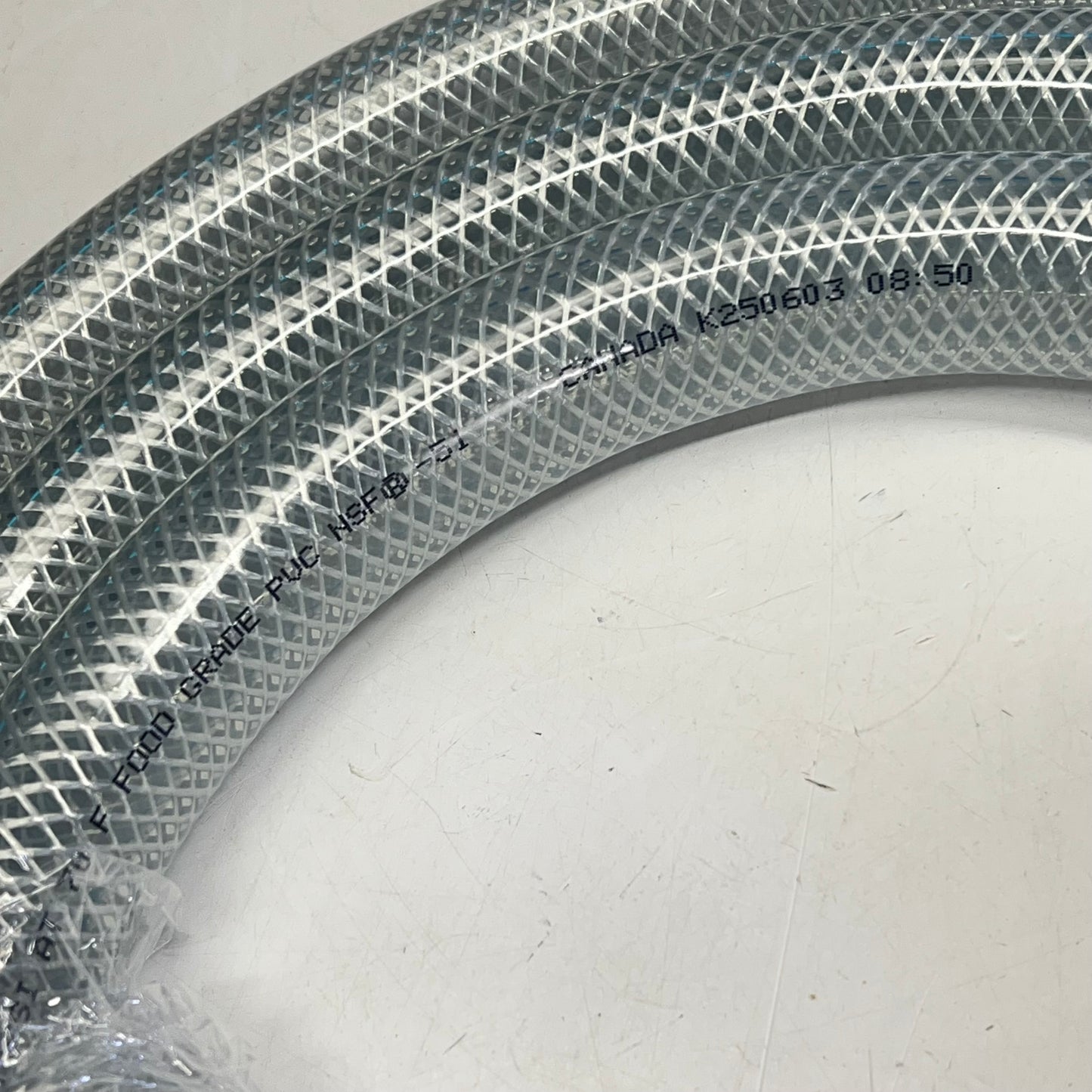 KURI TEC Food Grade FDA Hose Clear Braid  1" ID 1-3/8" OD 10' K3130-16-10