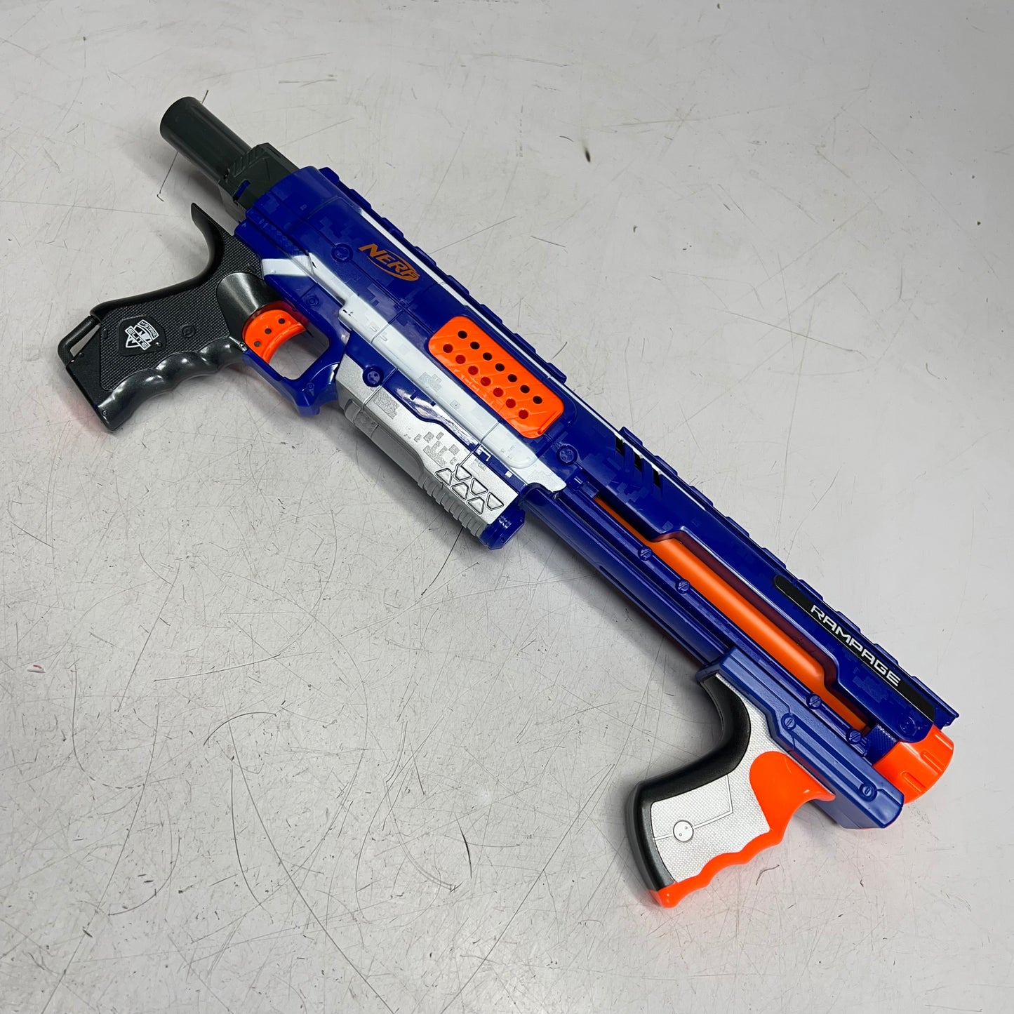 HASBRO Nerf Rampage N Strike Elite Toy Blaster 25 Dart Drum Blue/Orange 98697