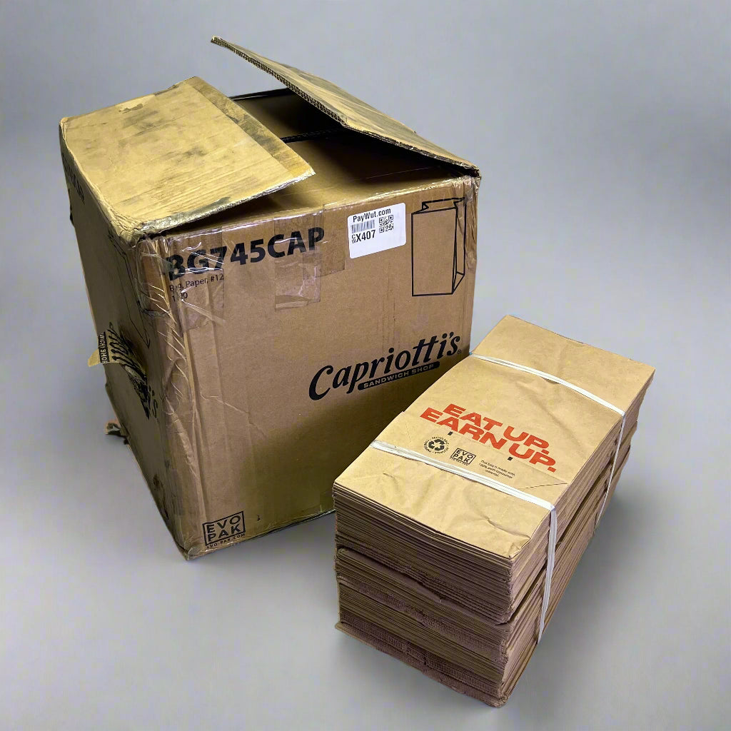ZA@ CAPRIOTTI'S (1000 PACK) Sandwich Shop Paper Bags 14"x7"x4.5" Brown BG745CAP