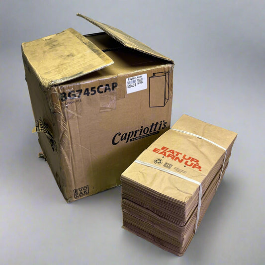 ZA@ CAPRIOTTI'S (1000 PACK) Sandwich Shop Paper Bags 14"x7"x4.5" Brown BG745CAP