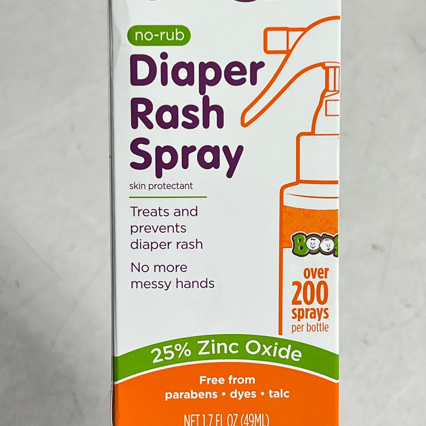 BOOGIE (3 PACK) No-rub Diaper Rash Spray 25% Zinc Oxide 1.7 Fl Oz BB 03/29
