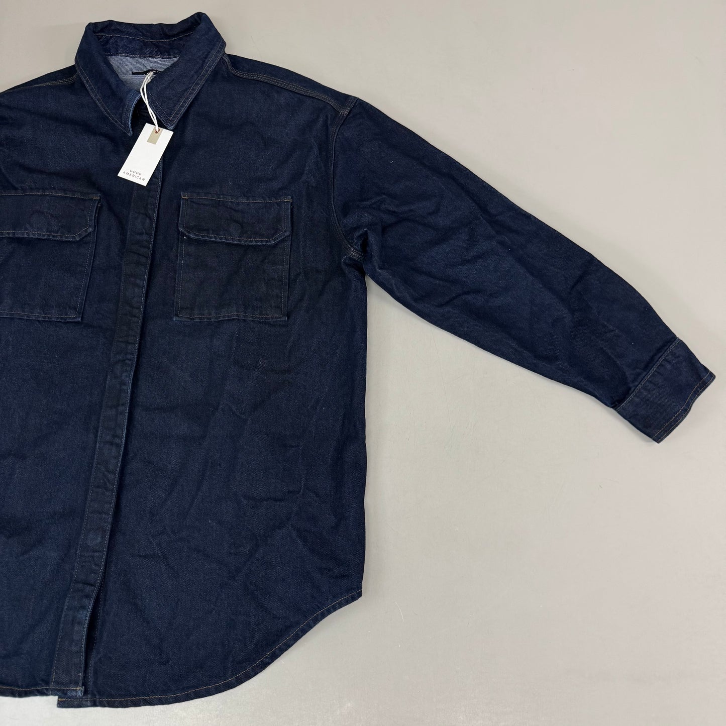 GOOD AMERICAN Oversize Jean Jacket Medium Indigo716 GFD028