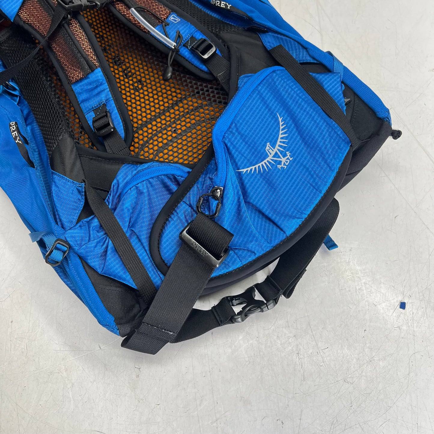 OSPREY Exos 58 Backpack Comfort Pack Men's Sz L/XL 61L Blue Ribbon 10004021