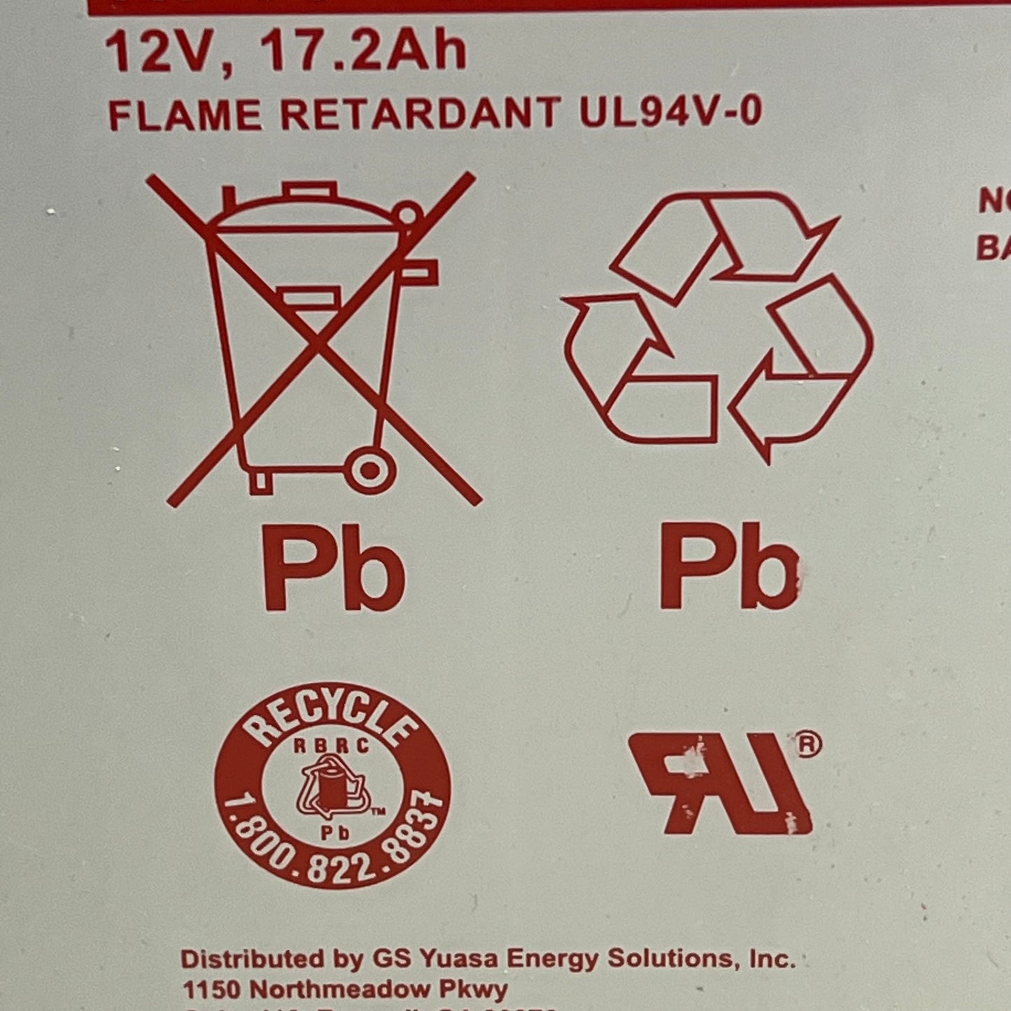 YUASA Sealed Lead Acid Battery Reliable Maintenance Free 12V 17.2Ah NP18-12B