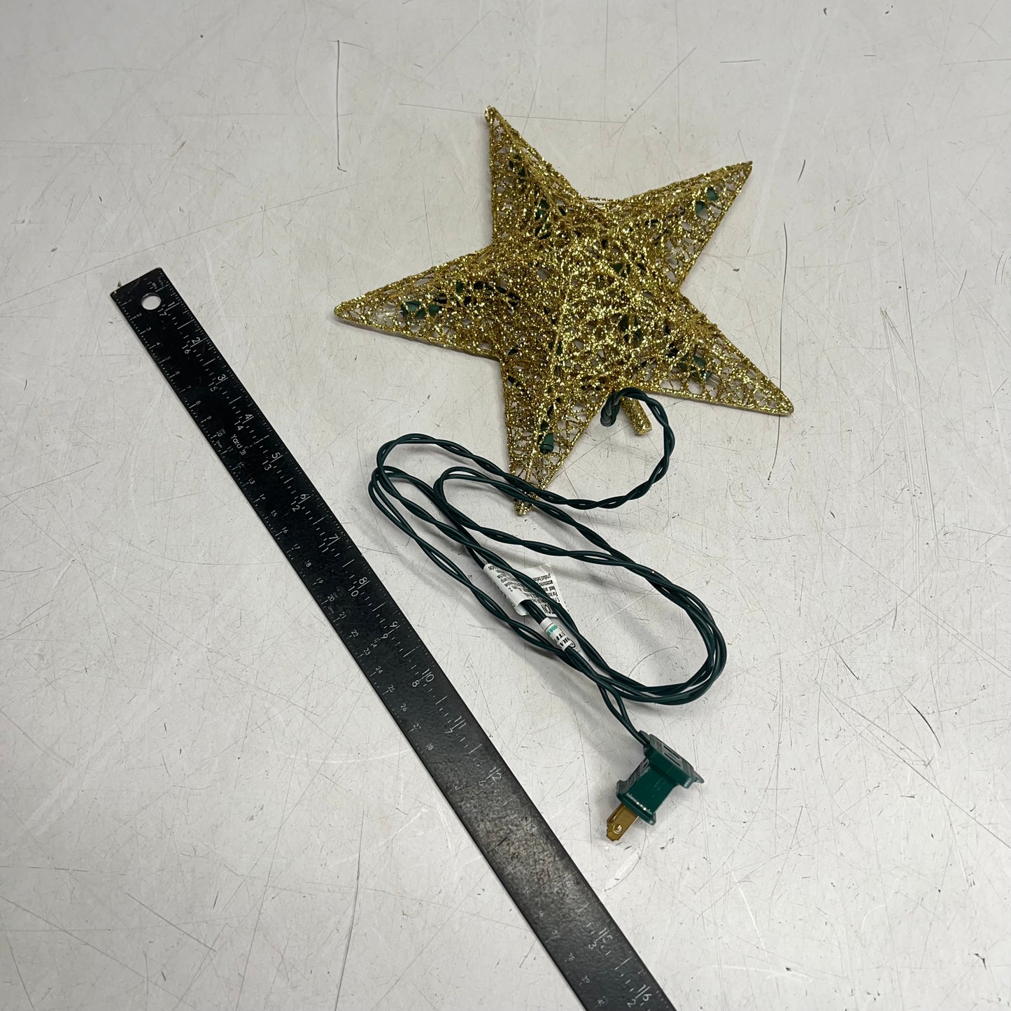 KURT S ADLER Wire Star Tree Topper Christmas Decor 9" 10 Light Gold UL0131GO