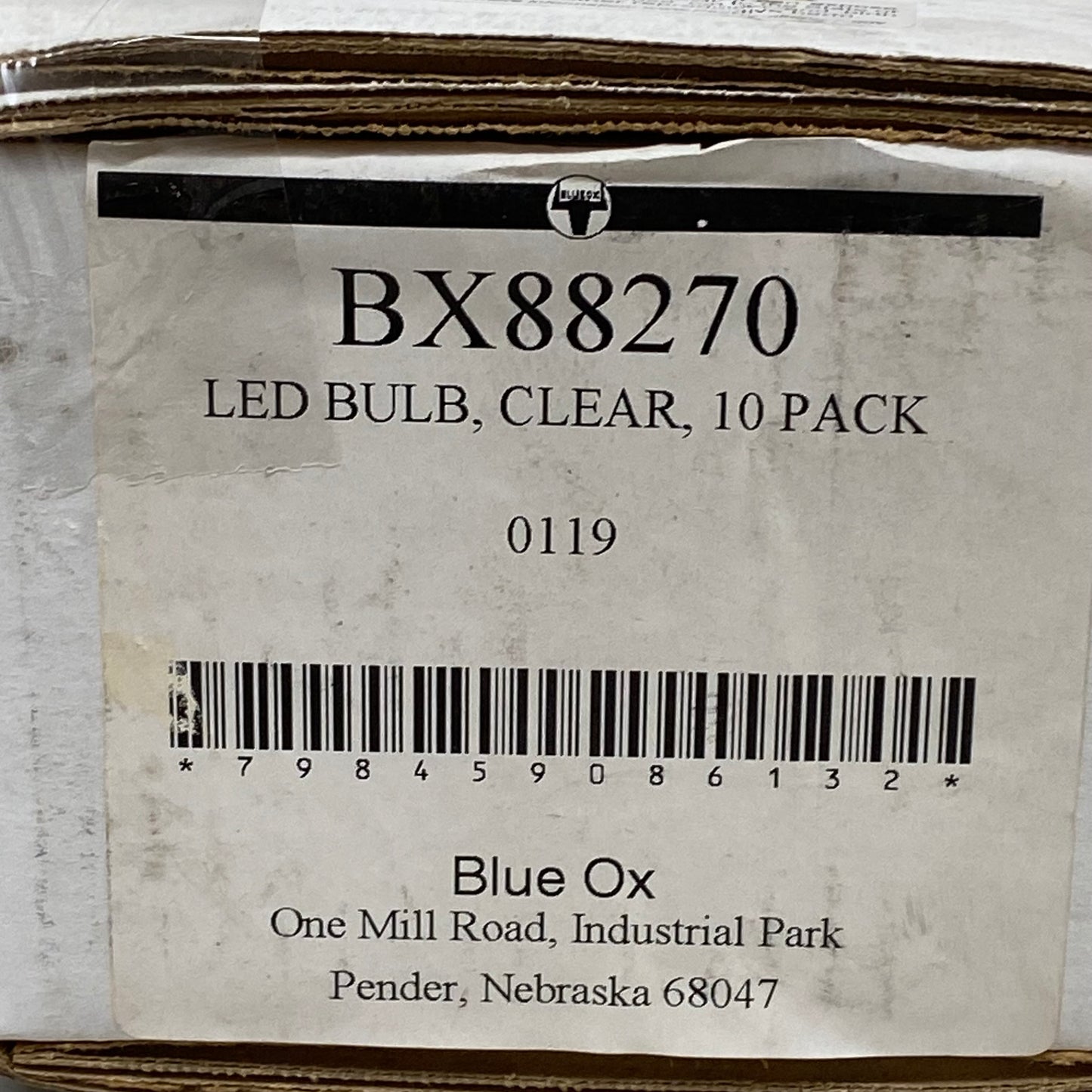 BLUE OX (10 PACK, 1 Box) Tail Light LED Bulbs/Socket Kit Clear BX88270