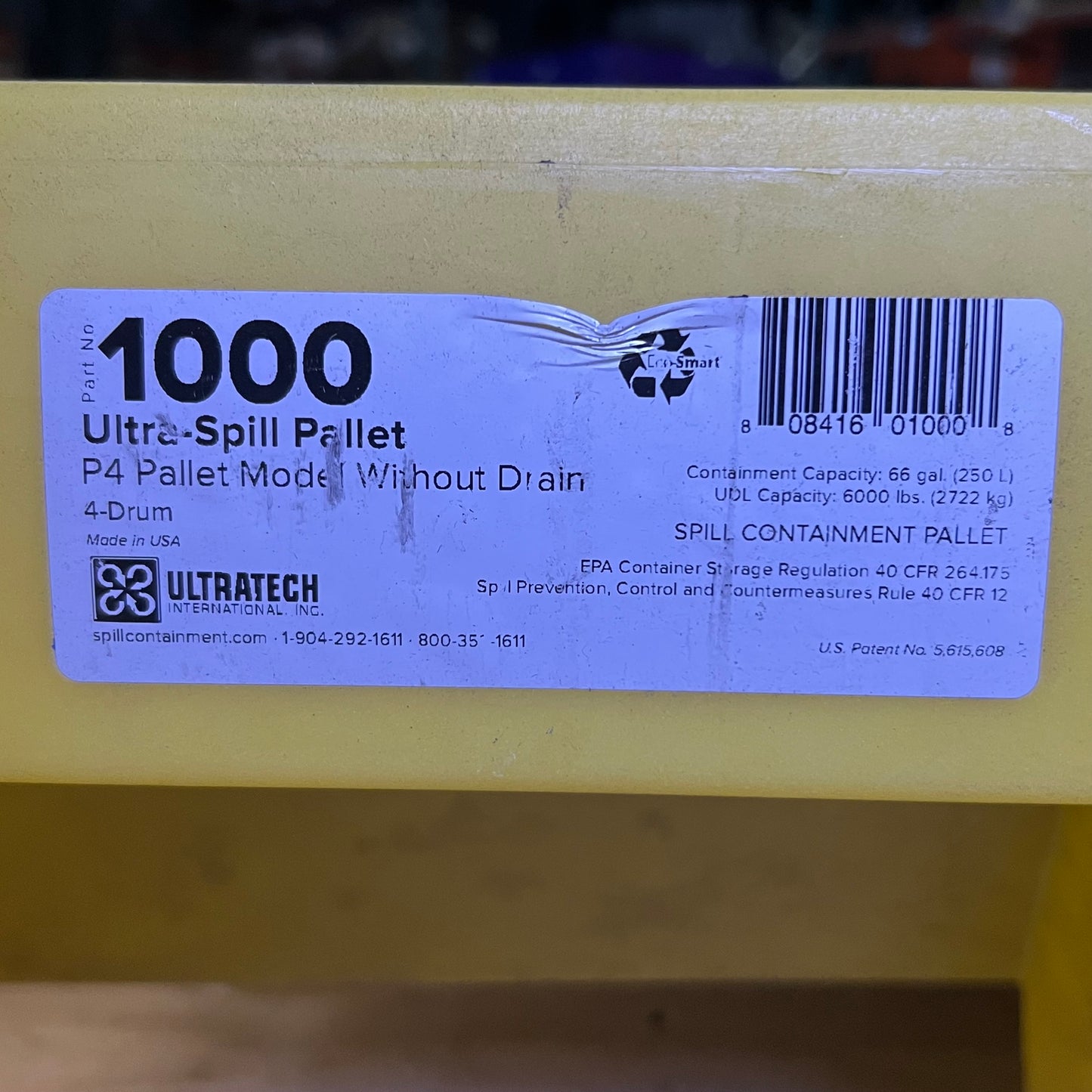 ZA@ Pallet of ULTRATECH Ultra Spill Pallet Sz 53"L x 53"W x 12"H, 1000