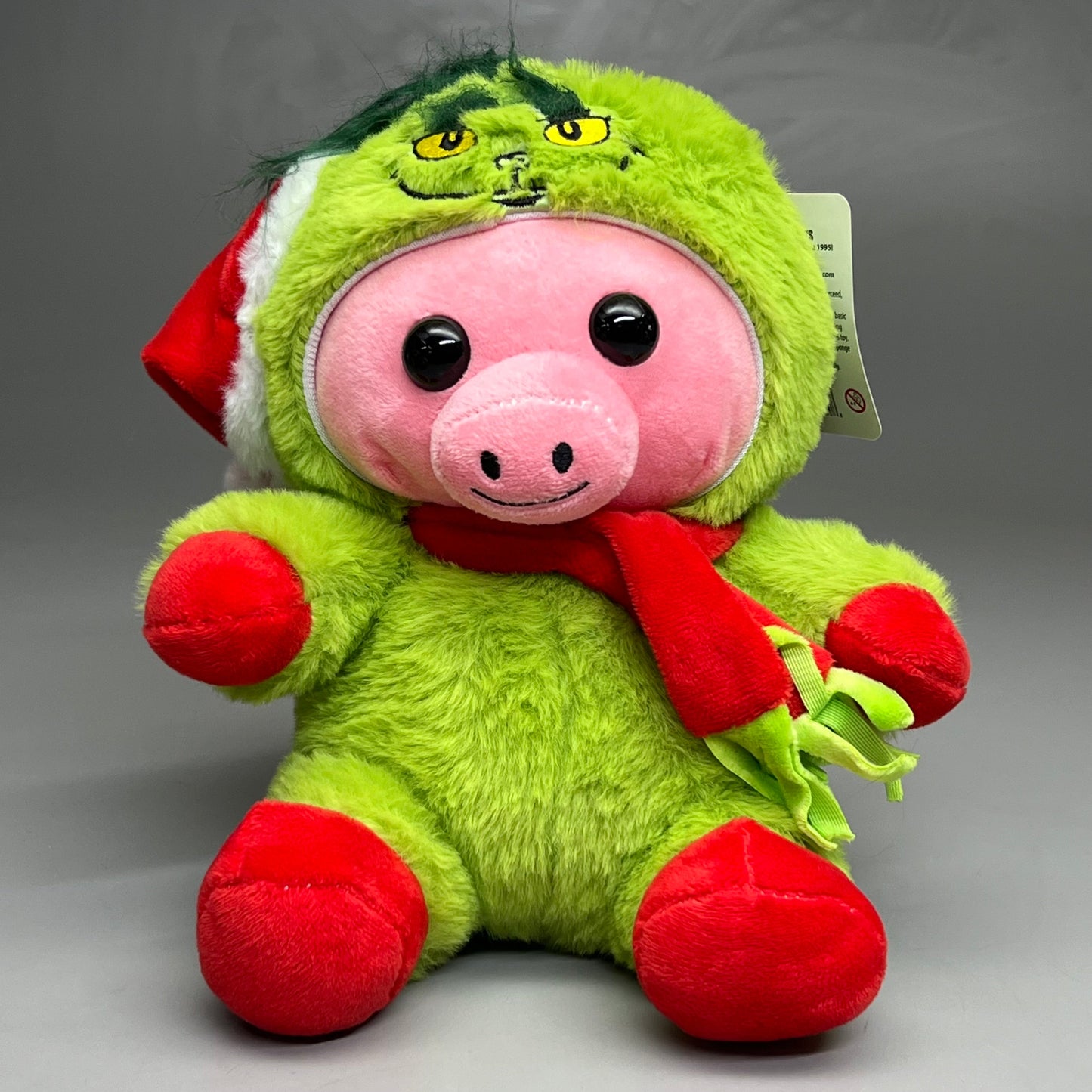 ZA@ PEEK A BOO TOYS Pig / Grinch Stuffed Animal Green/ Pink XMASDIS30 A