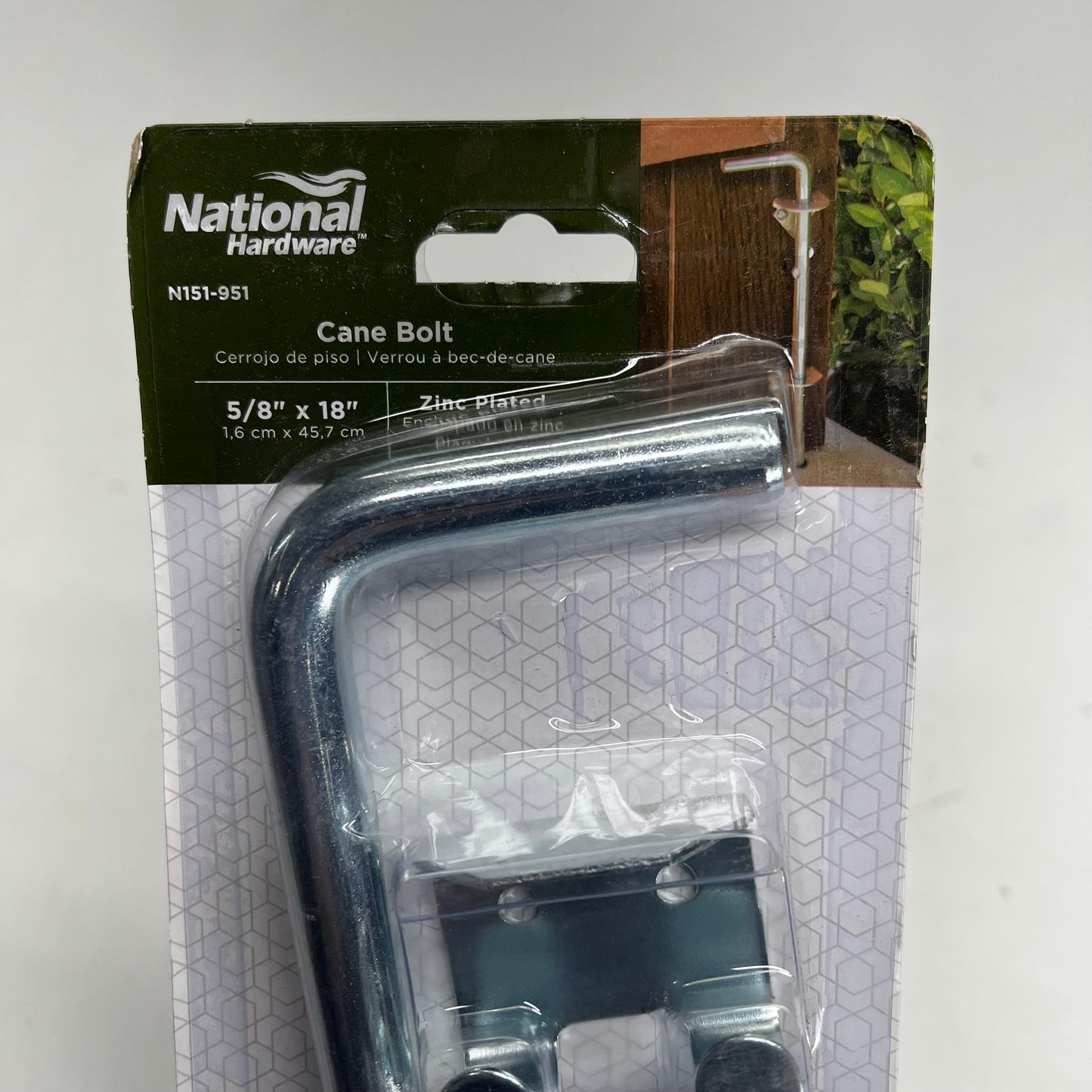 ZA@ NATIONAL HARDWARE (2 PACK) Cane Bolt Zinc Plated  5/8" x 18" Silver N151-951